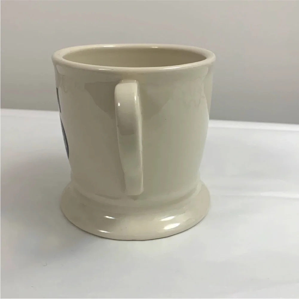ANTHROPOLOGIE Initial Monogram 'S' Ceramic Coffee Mug Tea Cup off white black - Picture 4 of 7